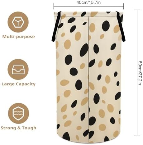 Leopard Print 87L Large Laundry Basket with Handle Foldable