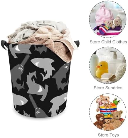 MEIKKO Shark Pattern Seemless Laundry Hamper