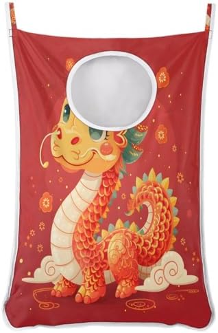 Hanging Laundry Hamper Bag Cute Dragon Design