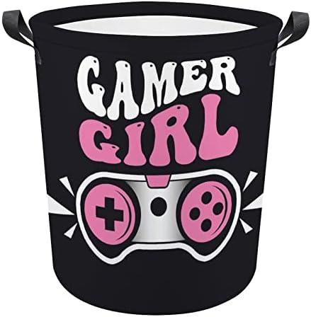 Gaming Pink Controller Large Laundry Hamper Basket