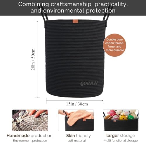 Sturdy Durable Woven Laundry Hamper Basket for Storage