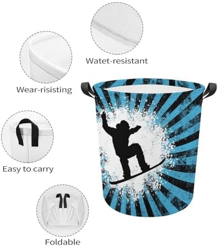 Meikko - Snowboarder Background Laundry Hamper