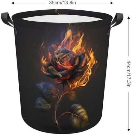3D Rose Fire Laundry Hamper