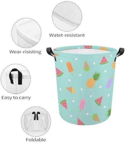 Summertime Magic MEIKKO Fruit-Themed Waterproof Laundry Hamper