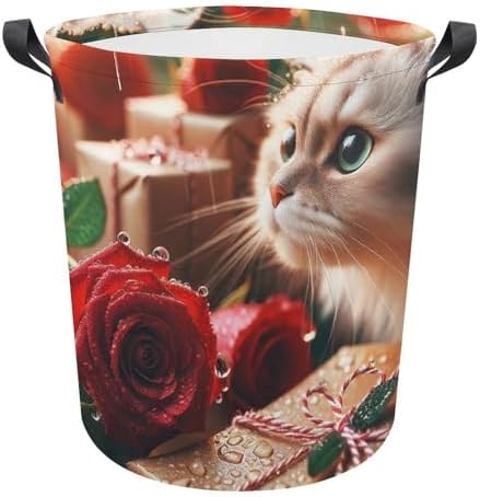 Raindrops Roses Cat Laundry Basket