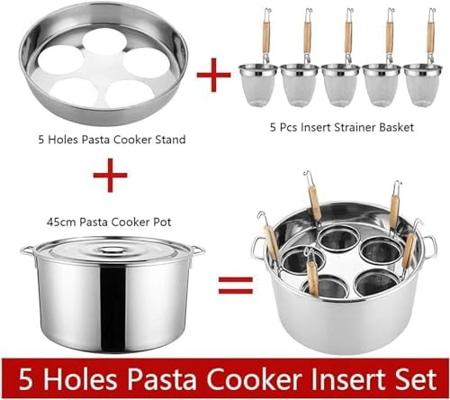 Multi-functional Stainless Steel Pasta Cooker with Strainer Basket