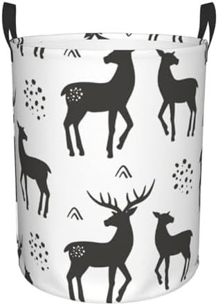 Collapsible Reindeer Laundry Basket for Home Dorm