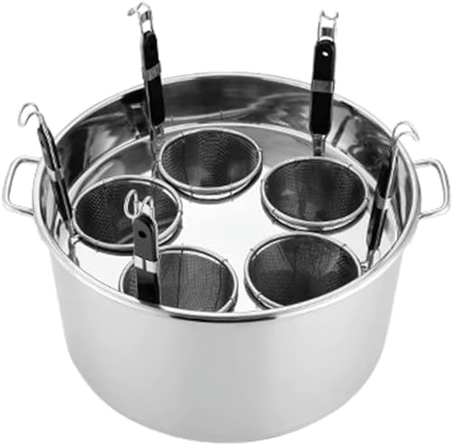 Multipurpose 5-Hole Pasta Pot with Side Strainer for Easy Cooking