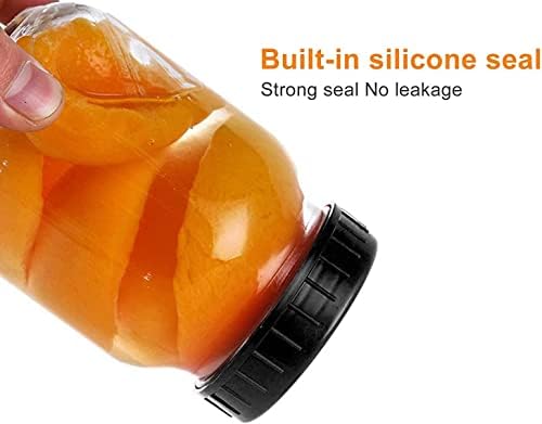 Pizga Plastic Mason Jar Lids 8pcs Leak-Proof Leak-Resistant Orange
