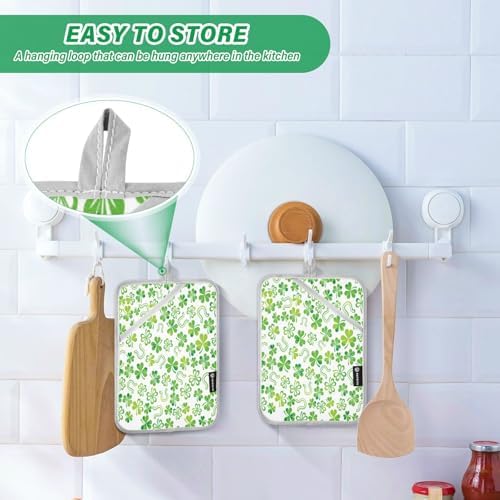 Kcldeci Green Shamrock Potholders 2-Pack