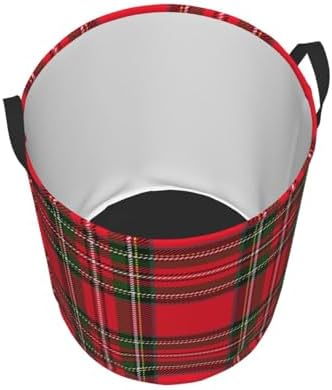 Christmas Plaid Folding Laundry Basket