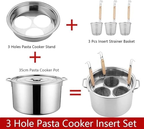 DAOUXIAOSP Sturdy 3-Piece Pasta Cooker Set