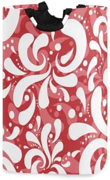 Retro Red Oriental Floral Clothes Hamper - Collapse Waterproof Laundry Organizer