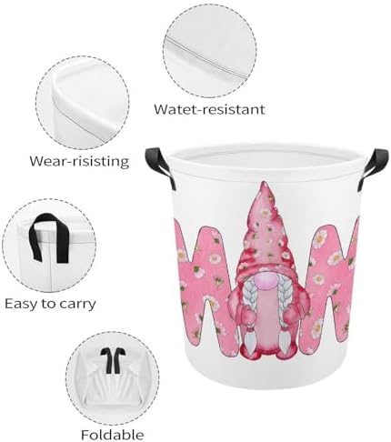 Colorful Watercolor Gnome Laundry Hamper