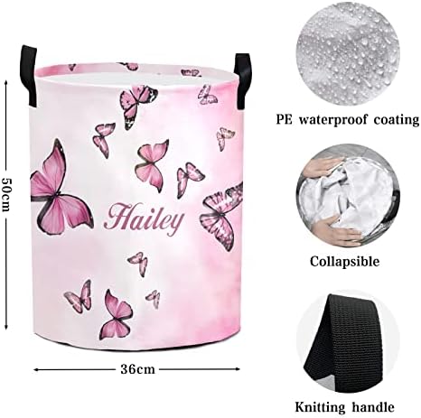 Personalized Travel Laundry Basket with Handle Waterproof Foldable for Home Bathroom Use