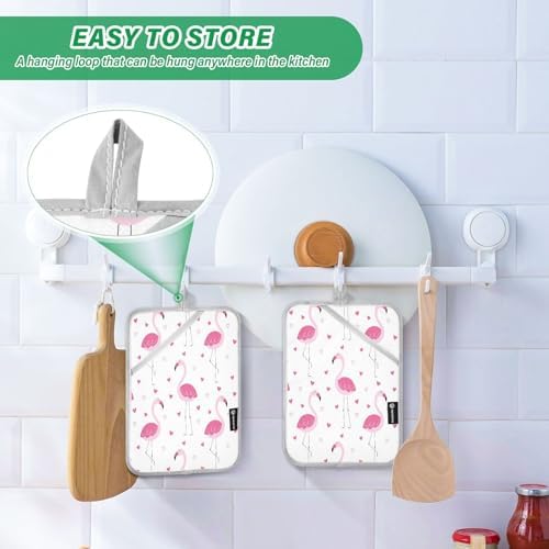 Elegant Pink Flamingos Heat Resistant Potholders