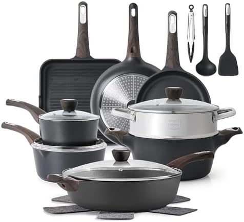 20-Piece Nonstick Cookware Set Induction Compatiblepfos-freeStay Cool Safe
