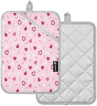 Pink Love Hearts Pot Holder Set