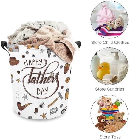 Happy Fathers Day Cute Waterproof Laundry Hamper