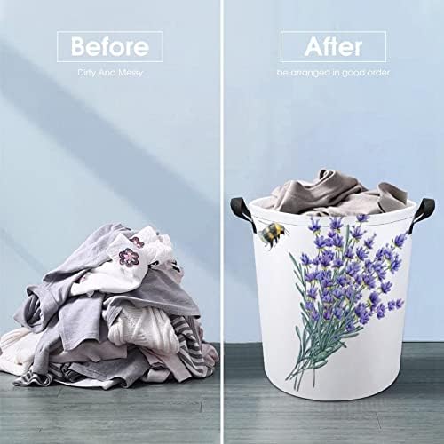 MEIKKO Watercolor Lavender Large Laundry Hamper Basket