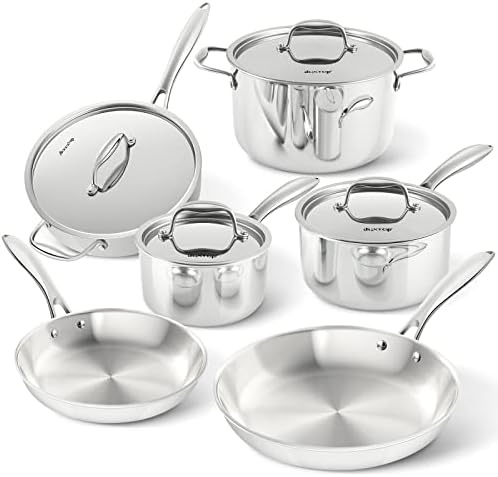 Duxtop 10 Piece Tri-Ply Stainless Steel Cookware Set