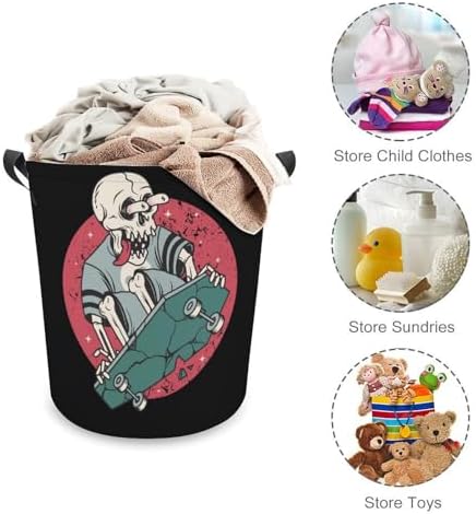 OV2925MEI skull print skateboard laundry hamper