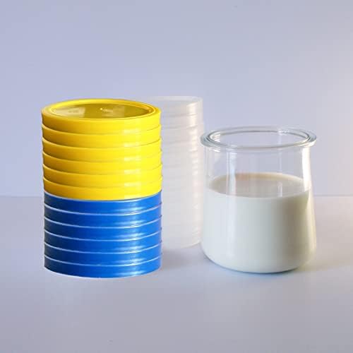 gocola Jar Lids for Oui - 12 Pack Clear with Labels