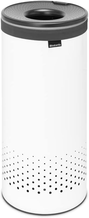 Brabantia Laundry Hamper - 9 Gal White Machine Washable Corrosion-Resistant