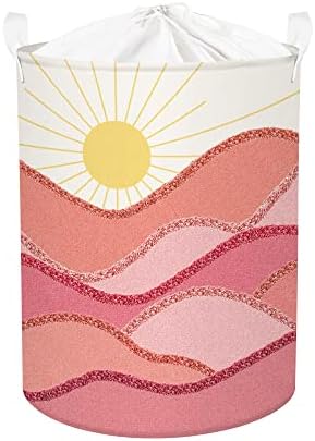 Clastyle 63L Pink Boho Laundry Basket with Lid