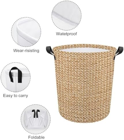 Wicker laundry hamper waterproof foldable for families