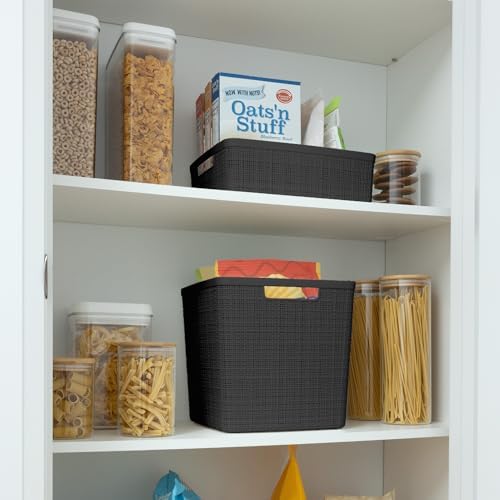 Curver Jute Decorative Plastic Cube Storage Organizer