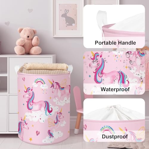 Rainbow Unicorn Laundry Basket 45L nursery storage