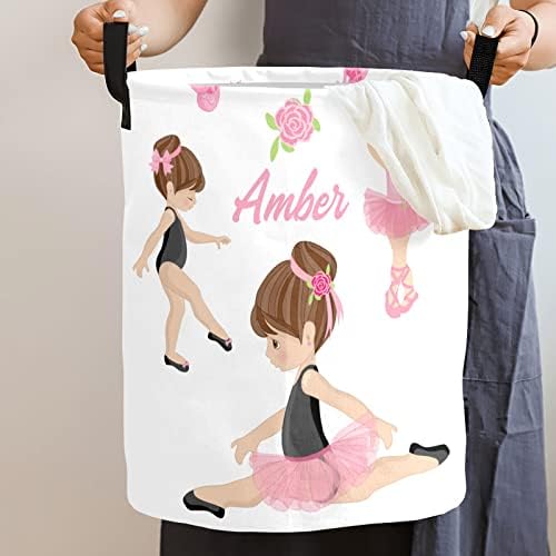 Personalized Ballet Storage Basket with Handles for Laundry
