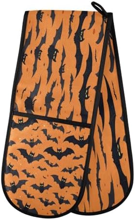 Halloween Playful Animal Black Bat Oven Mitts