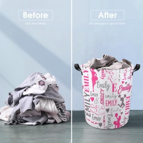 Personalized Baby Laundry Basket with Custom Name Storage for Kids Adults
