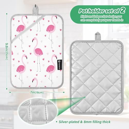 Elegant Pink Flamingos Heat Resistant Potholders