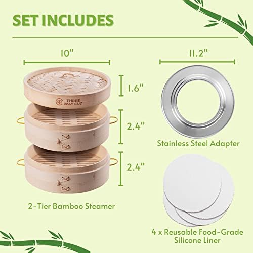 10inch 2 tier bamboo steamer