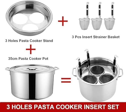 BINGWANG Stainless Steel 3-Hole Pasta Set