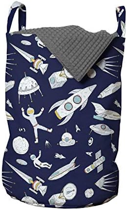Ambesonne Space Laundry Bag Planets Rockets Cosmic Adventure