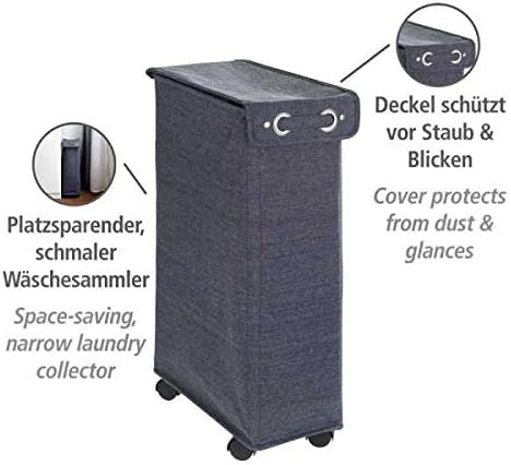 WENKO Slim Laundry Hamper with Wheels