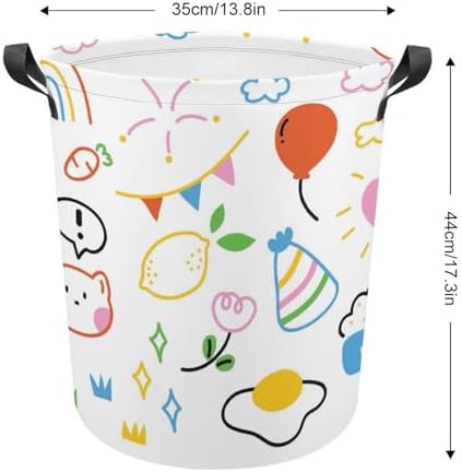 MEIKKO Cuddliest Doodle Rainbow Laundry Hamper