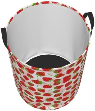 Strawberry Circular Hamper Stylish Storage Solution for Laundry