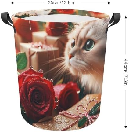 Raindrops Roses Cat Laundry Basket