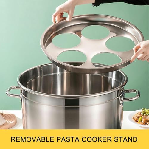 Heavy Duty Stainless Steel Pasta Pot with Strainer Basket