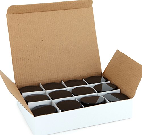 Vivaplex 12 Clear 15 ml Glass Jars with Inner Liners and Black Lids