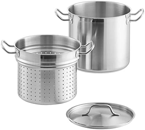 TrueCraftware 20 qt Stainless Steel Pasta Cooker with Lid Lid Induction Oven Safe
