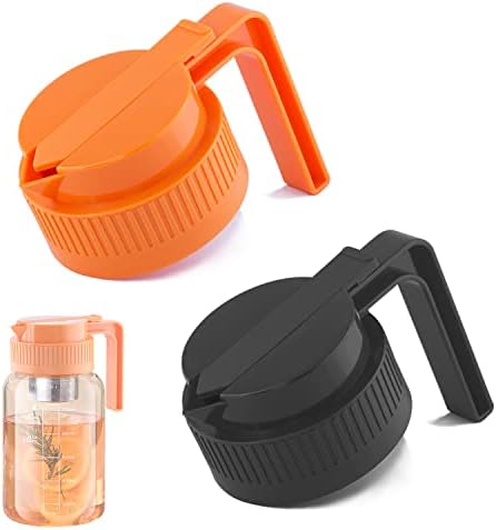 Wide Mouth Mason Jar Lids 2-Pack Black Orange Not Includes Jars