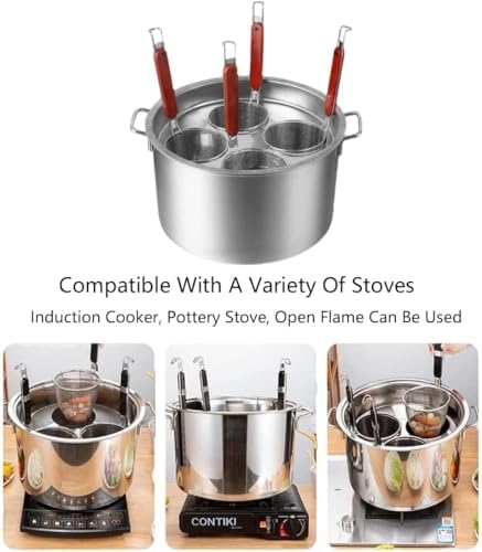 BINGWANG Pasta Pot Set 4 Hole Stainless Steel Cooking Tool with Strainer