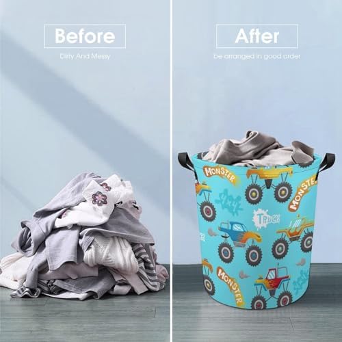 MEIKKOMonster Truck Cartoon Laundry Basket