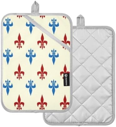 Kcldeci Fleur De LYS 2Pack Heat Resistant Oven Mitts 1